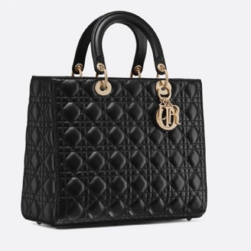 Authentic Lady Dior med. cannage lambskin handbag